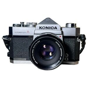 Konica Autoreflex A 35mm SLR film Camera Konica Hexanon 52mm f1.8 lens & Manual